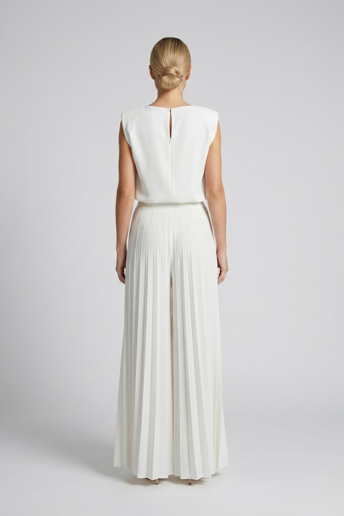 Vienna Crandale | Pleated Wide Leg Jumpsuit For Women
