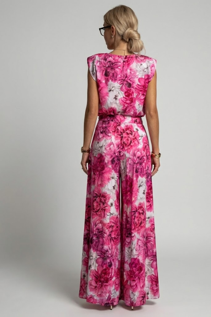 Vienna Crandale | Pleated Wide Leg Jumpsuit For Women