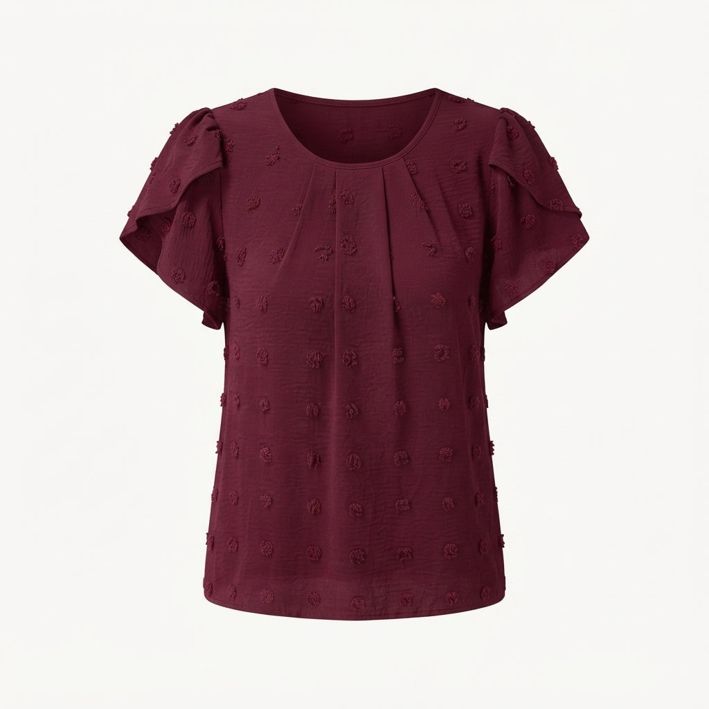 Willow Sheppard | Swiss Dot Blouse With Petal Sleeves