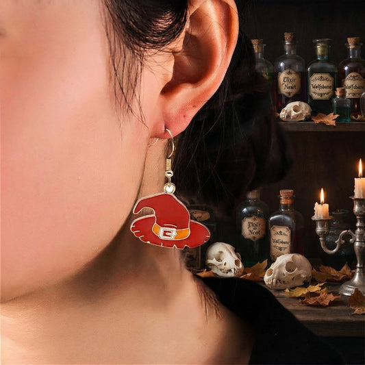 Beatrice Lockwood | Enamel Witch Hat Halloween Earrings For Women