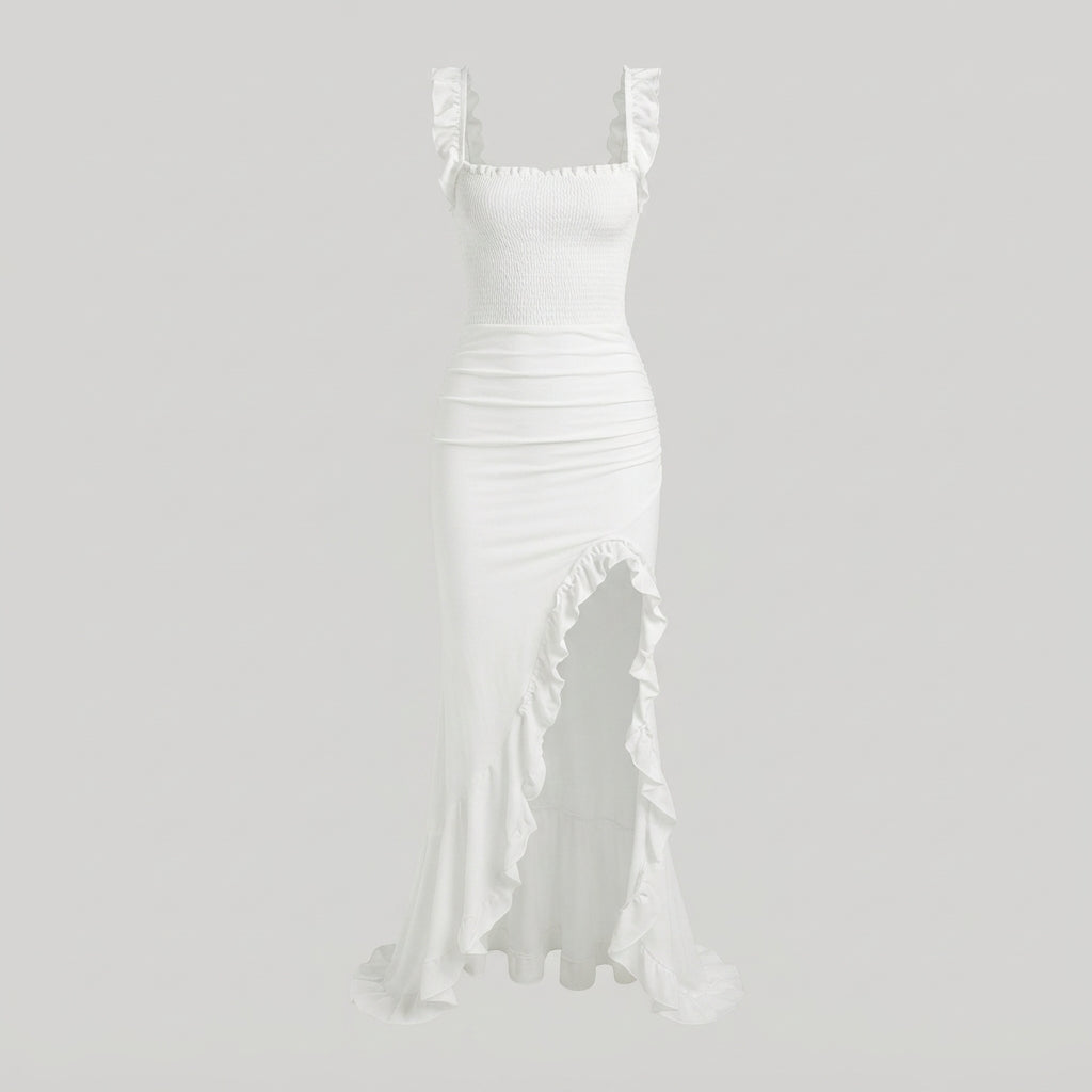 Zoe Campbell | Ruffle High-Slit Maxi Dress For Women