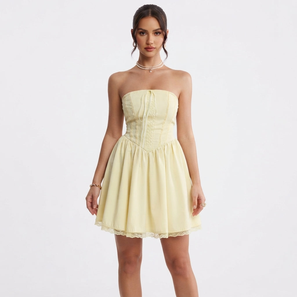 Zoe Kelly | Strapless Lace Trim Cocktail Dress For Women