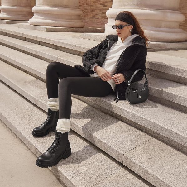 Lace-up Combat Boots Ankle Booties for Women - Image 5